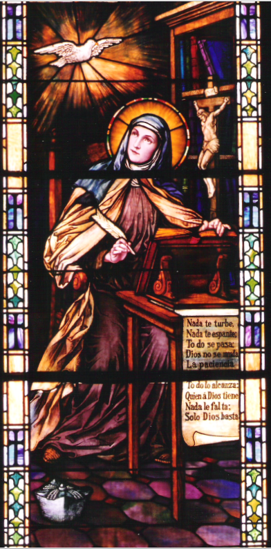 St Teresa Avila Stained Glass Window Cropped